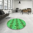 thumbnail image 4 of Ahgly Company Machine Washable Indoor Square Transitional Forest Green Area Rugs, 8' Square, 4 of 7