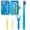 Traditional Orthodontic Blue Set, variant on Orthodontic Care Kit + Portable Case - Full Travel Braces Cleaning Kit for Invisalign/Braces/Retainers, Includes Ortho Toothbrush, Interdental Brushes, Tongue Scraper, Elastic Remover & Bite Block