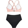 thumbnail image 4 of Summer Saving pimelu Bathing Suit for Women Bikini Set for Women Two Piece Swimsuits Tummy Control Swimsuit with Padded Ladies High Waist Push up Swimwear Bikini, 4 of 6