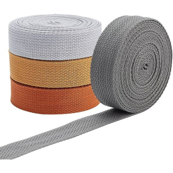 20 Yards 4 Colors Sewing Twill Webbing 25mm Coarse Cotton Webbing High Density Webbing Clothing Sewing Accessory for Clothing Sewing Crafts Bag Straps Outdoor Supplies DIY