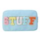 thumbnail image 1 of Bolsa de cosméticos para mujer, parches de letras, artículos de tocador, organizador de estuche de maquillaje de viaje (azul) Likrtyny Para Estrenar, 1 of 9