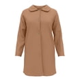 thumbnail image 4 of Danhjin Fall Coats for Women Lapel Long Sleeve Casual Button Long Jackets Winter Going out Outdoor Fashion Outerwear, 4 of 4