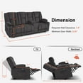 thumbnail image 4 of MCombo Power Reclining Sofa w/ Console and Massage USB Ports for Living Rooom Gray Fabric 6035, 4 of 9