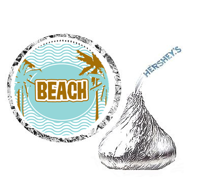 216ct Beach Retirement Party Hershey's Kisses Stickers / Labels ...