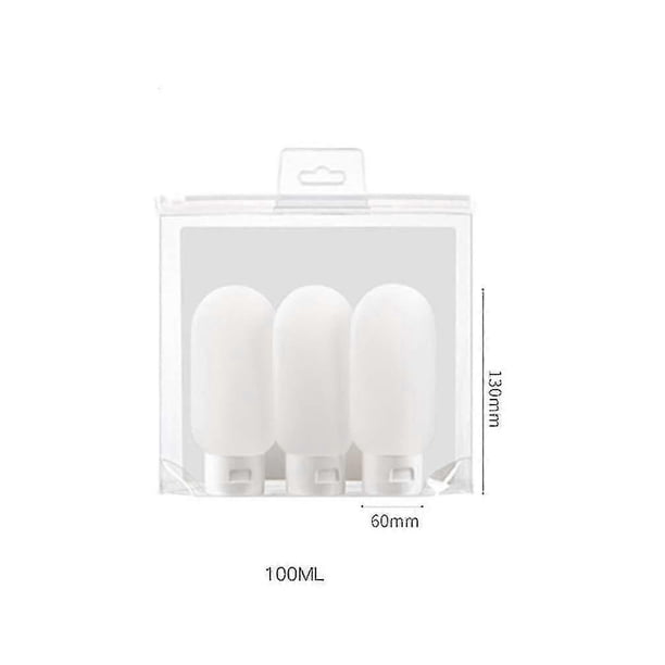 100ml Silicone Travel Bottles Travel Toiletry Bottles Silicon Liquid Travel Bottle Set Travel Size Containers, 3pcs