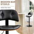 thumbnail image 6 of Bar Stools Set of 2, Adjustable Bentwood Barstools, Faux Leather Upholstered Counter Height Barstools with Back for Bar, Kitchen Island, Dining Room, Black, 6 of 7