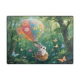 thumbnail image 2 of Area Rug Indoor 80"x58"in Non-Slip Wear Resistant Floor Mats Soft Large Carpets for Living Room Bedroom Home Decor Rabbit and Butterflies, 2 of 7
