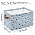 thumbnail image 4 of Yayeee 2 Pack Canvas Storage Basket with Handles for Shelves Fabric Bins Closet Organizer, Blue Sheep Pattern, 4 of 8