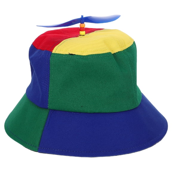 HEATSHAKING Cotton Bucket Hat with Detachable Propeller Multi Color Vibrant Style