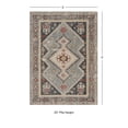 thumbnail image 3 of Contemporary Home Living 3' x 5' Diamond Medallion Area Throw Rug - Cream and Blue, 3 of 7