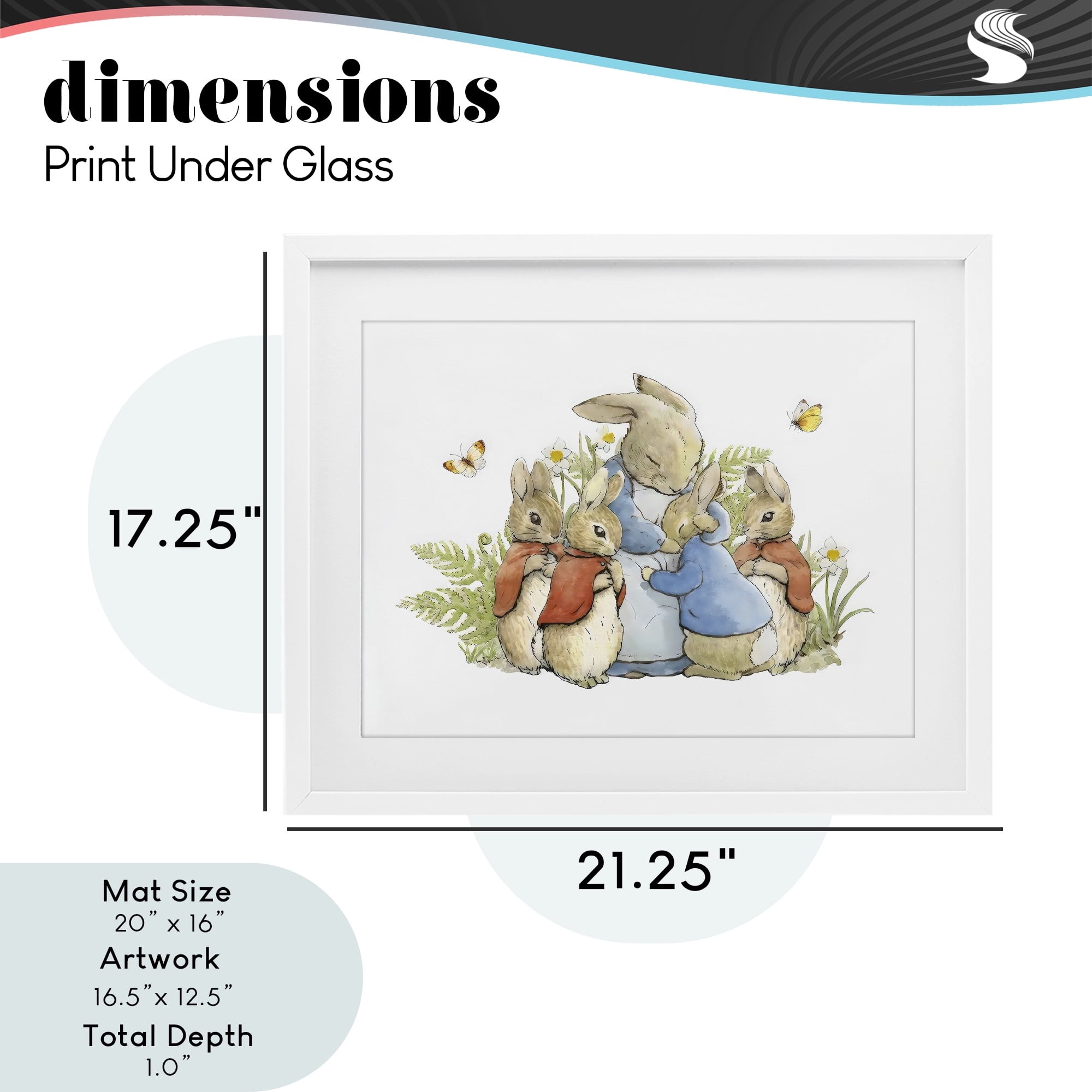 Stupell Industries Hugging Mother Rabbit White Framed Print Under Glass, design by Arlington Prints