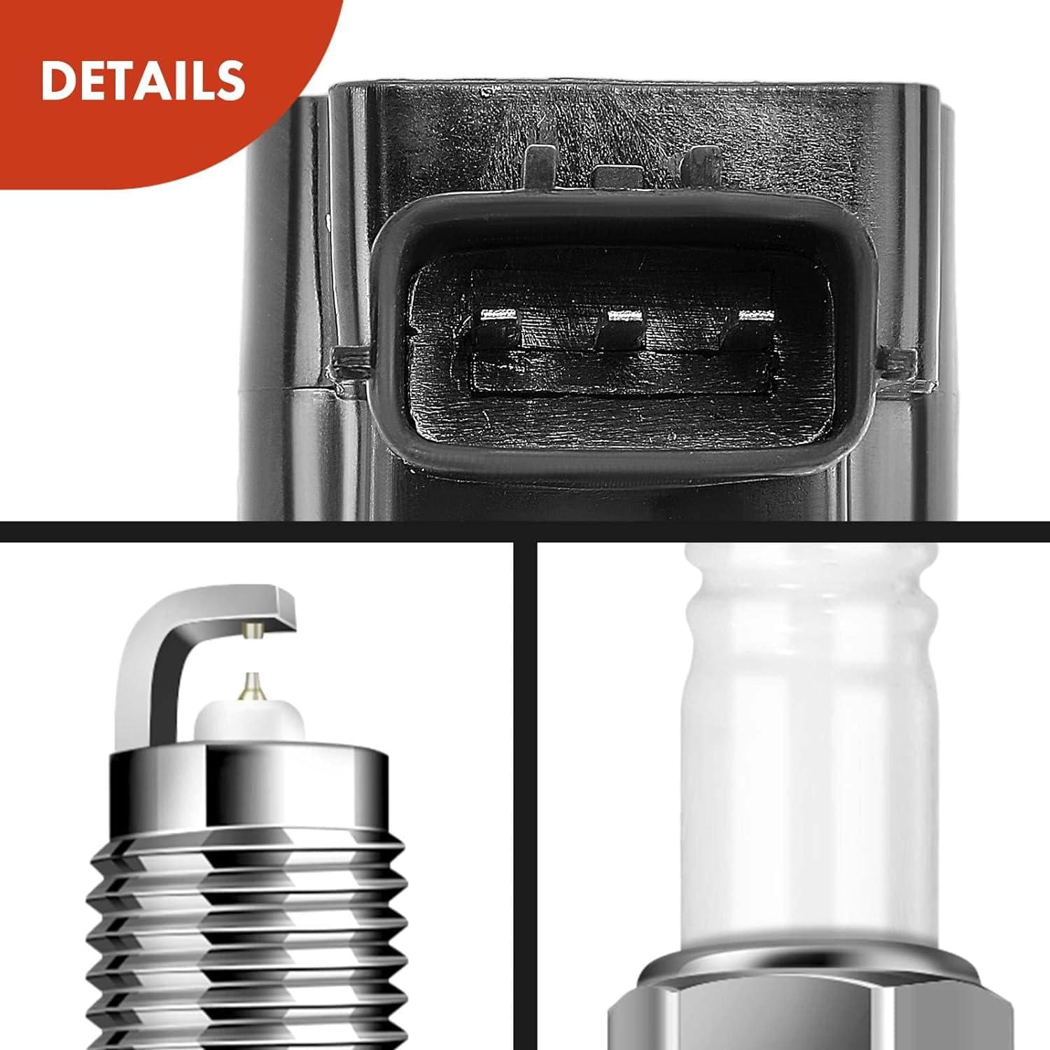 A-Premium Ignition Coils and Spark Plugs Kits Compatible with Nissan 370Z 2009-2020 & Infiniti Q50/Q60 2014-2015, QX50/QX70 2014-2017, Q70 2014-2019, Q70L, G37, EX37, FX37, M37, 3.7L 6-PC Set