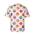 thumbnail image 3 of Balery Colorful Donuts Print Men's Hawaiian Shirts Short Sleeve Beach Shirt Relaxed Fit Vacation Button Down Shirts-XX-Large, 3 of 9