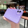 thumbnail image 5 of Compatible with iPhone 12 Case Cute Glitter Slim Bumper, Purple Sparkly Silicone Shockproof Protective Phone Case for Women Girls (Purple), 5 of 13