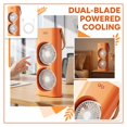 thumbnail image 6 of Orange Double Head Desktop Fan Usb Rechargeable Portable Personal Cooling Fan 6 Inch Dual Air Outlets Small Table Fan for Home Office Desk Summer Use 1 Piece, 6 of 6