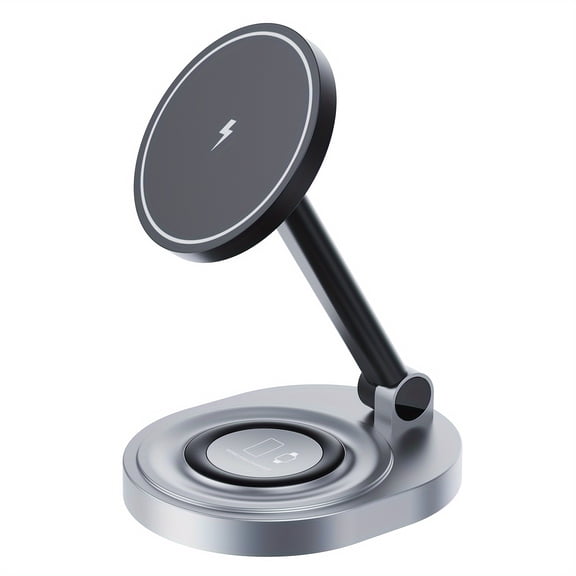 Foldable Wireless Charger 2in1 Fast Magnetic Station 15W Compatible with Magnetic Charging Station for Multiple Devices Wireless Charger Stand Charger Charging Dock for iPhone 15 14 13 12 Series