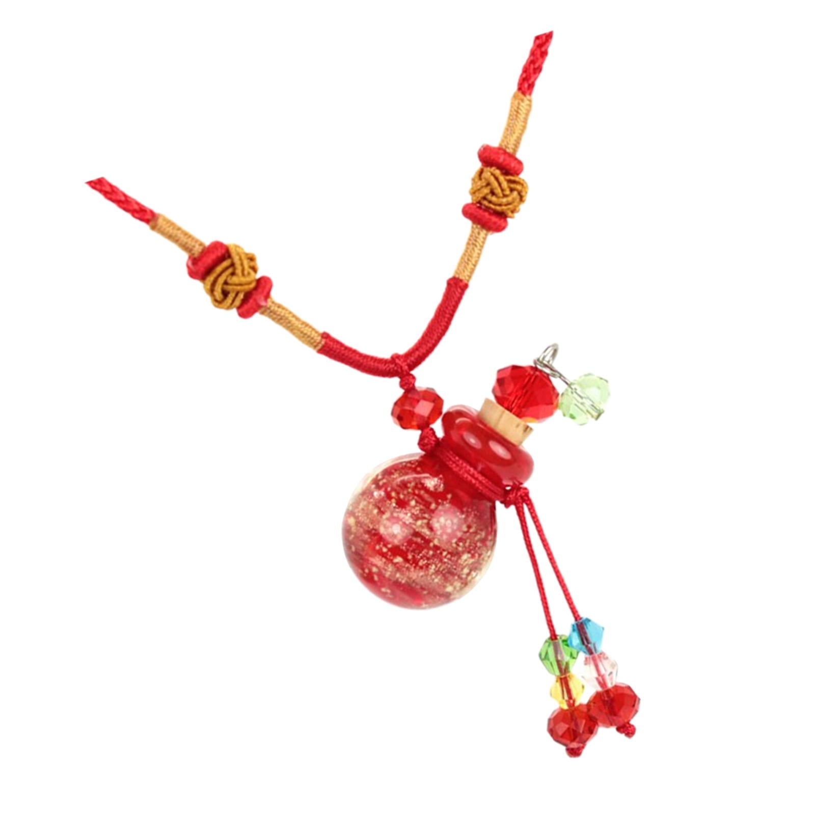 Glass Small Gourd Essential Oil Diffuser Pendant Necklace Perfume