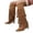 Brown, variant on KEVCHE Women's Chunky Heel Knee High Boots, Plus Size V Cut Fringe Pointed Toe Stiletto Suede Design with Breathable Lining, Trendy Boots for Daily Party Wear