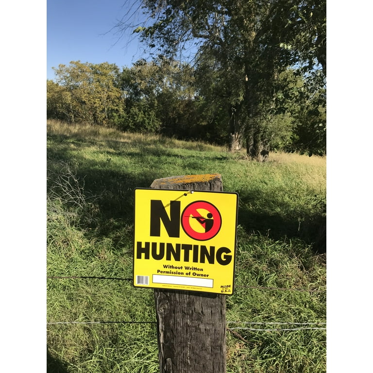 Sunburst Systems 8610 Yellow No Hunting Sign Red, Black, and