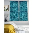 thumbnail image 3 of Blue Waves Sheer Curtains 2 Panels Set Seawater Ocean Ripple Modern Simple Sheer Window Curtains Light Filtering Rod Pocket Voile Drapes for Bedroom Living Room 52"X72", 3 of 8