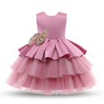 thumbnail image 1 of Vestido de niña pequeña con lazo grande, vestido de bautismo para niñas, primer año, fiesta de cumpleaños, vestido de boda, ropa de bebé, tutú, vestido esponjoso Tan Jianjun unisex, 1 of 2