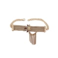 thumbnail image 3 of Women Gold Mesh Metal Chain Boot Bracelet Shoe Sun Charm Tassel, 3 of 8