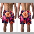 thumbnail image 3 of luoweisi Men's Beach Shorts Quick Dry Swim Trunks with Mesh Lining Art Flowers L, 3 of 5