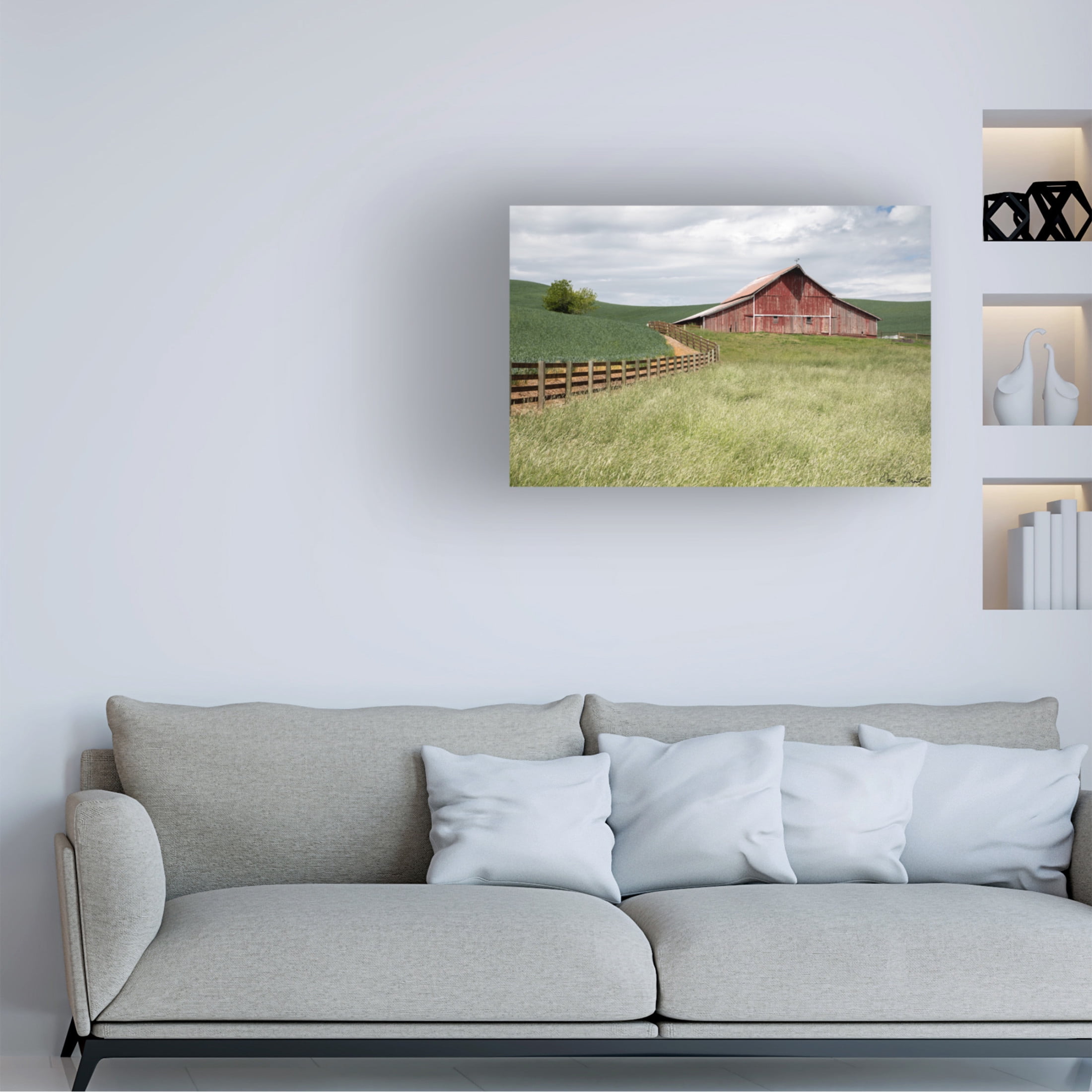 Trademark Fine Art David Drost  Barn by the Fence Canvas Wall Art