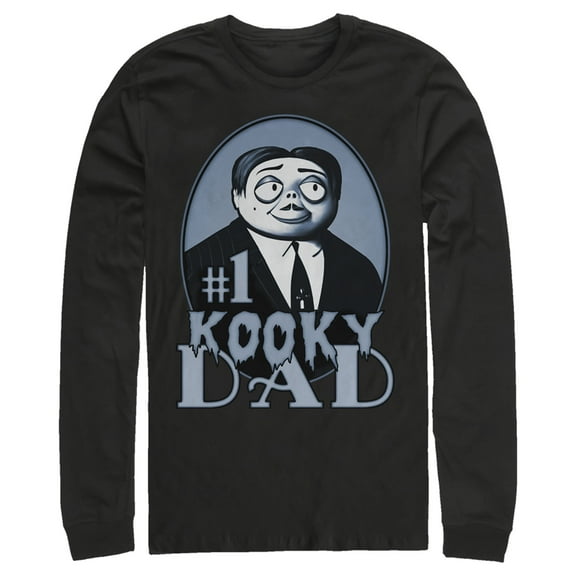 Men's Addams Family #1 Kooky Dad Gomez Addams  Long Sleeve Shirt Black Large