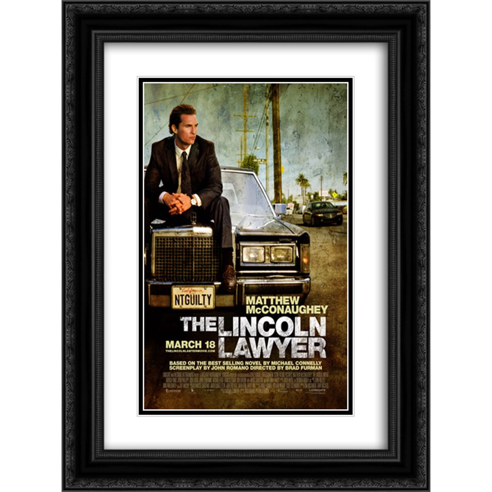 The Lincoln Lawyer 20x24 Double Matted Black Ornate Framed Movie Poster