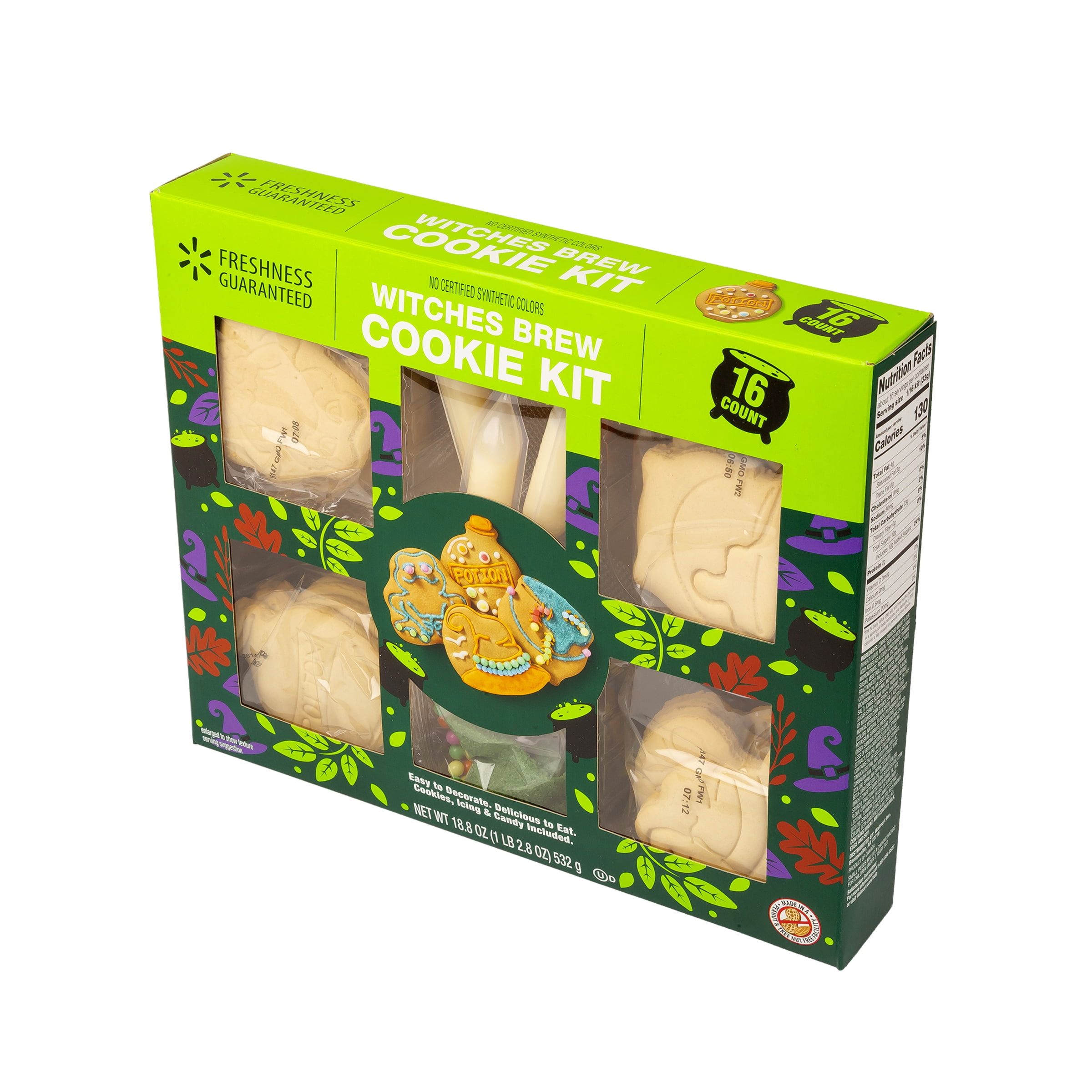 Freshness Guaranteed Witches' Brew Halloween Cookie Kit, 18.8 oz, 16 Cookies