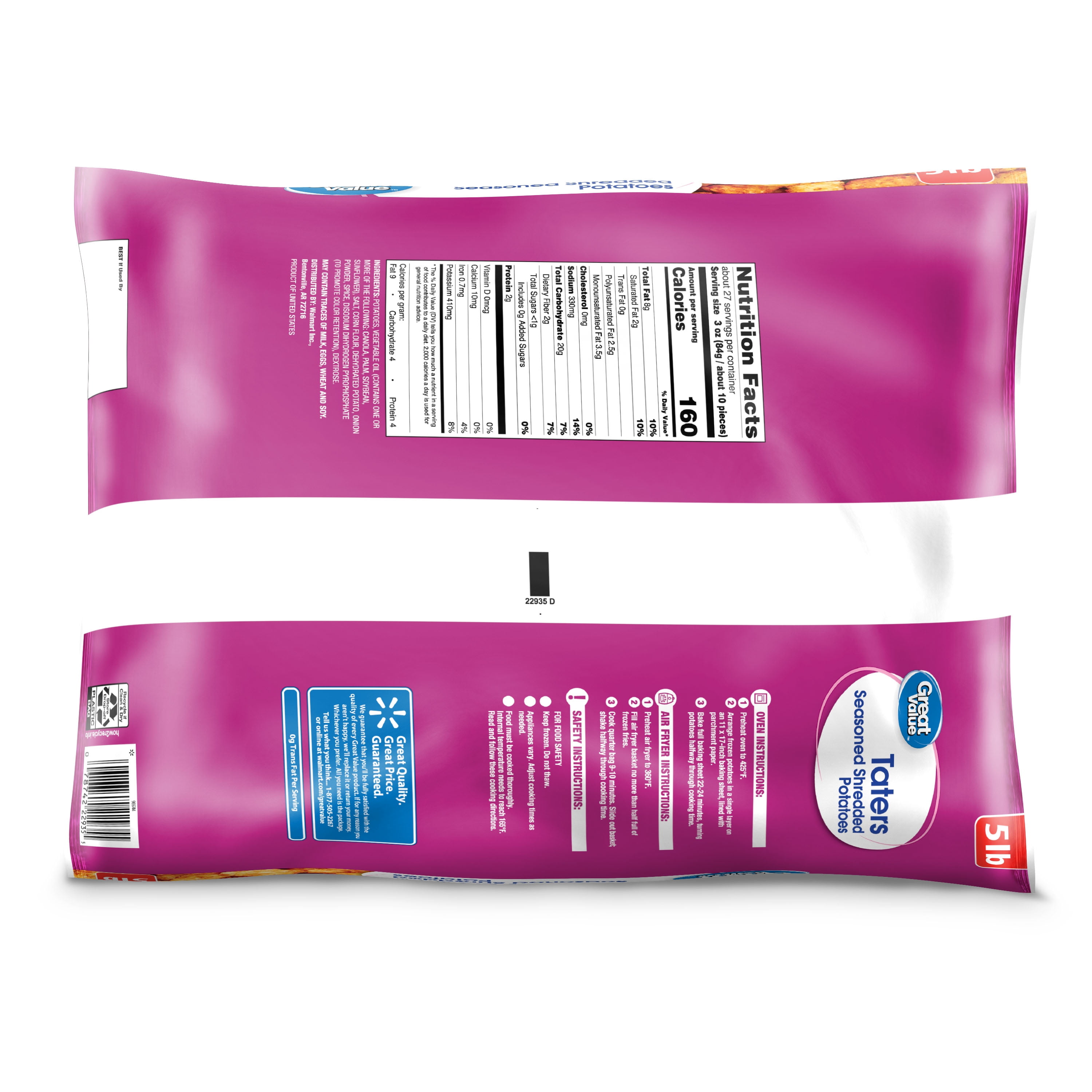Tater Tots Nutrition Facts Label Bios Pics