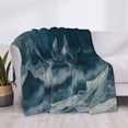 thumbnail image 3 of Naloa Mysterious Moonlit Mountains Flannel Fleece Throw Blanket for Bed Couch, Thick Blanket - All Seasons Suitable for Women, Men and Kids-80"x60", 3 of 6
