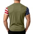 thumbnail image 4 of GrmtClth Gift for Father Casual Dad Papa Print American Flag Tops Classic Fourth Of July Patriotic Shirt Quick Dry Soft Round Neck Independence Day T-Shirt Army Green L, 4 of 4