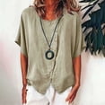 thumbnail image 2 of GUACER Women's Button-Down Tops Short Sleeve Casual Blouse Cotton Linen Trendy Loose Fit Shirts, 2 of 9