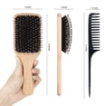 thumbnail image 5 of Cepillo para el cabello, largo, corto, grueso, delgado, rizado, liso, ondulado, cepillo para cerdas de jabalí secas, adecuado para hombres, mujeres y niños, ya no enredado, incluido el peinado de cola Shuxiu Wang  9024719183602, 5 of 5
