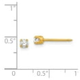 thumbnail image 3 of 14K Yellow Gold Earring Birthstone (04) April Women'S Crystal 3 mm, 3 of 3