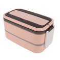 thumbnail image 1 of CHICIRIS Lunch Box, Lunchbox, Bento Boxes, Double Layer, 1400ml With Cutlery, Stainless Steel, With Cutlery, Portable Bento Box For Work, School, Office, 1 of 8