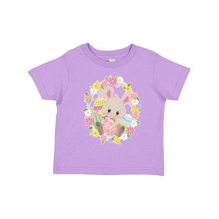 

Inktastic Easter Bunny with Flowers and Easter Eggs Gift Toddler Boy or Toddler Girl T-Shirt