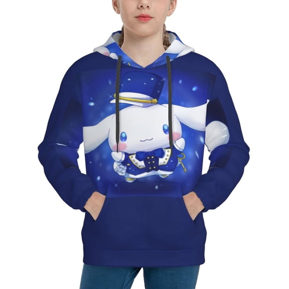 Sanrio Cinnamoroll Kids' Hoodie 3d Print Sweatshirt Soft Pullover Hooded With Big Pockets Fans Gifts For Boys Or Girls Small