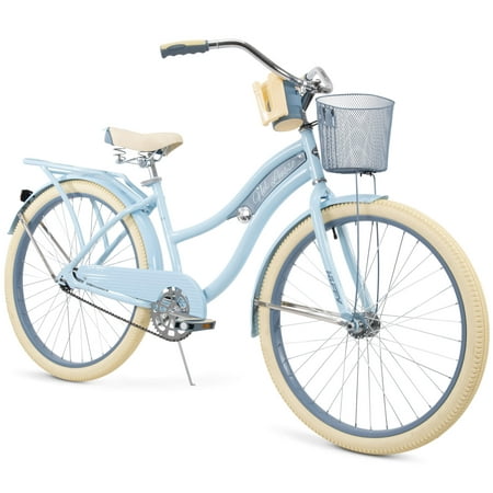 Huffy  Nel Lusso Classic Cruiser Bike with Perfect Fit Frame  Women s  Light Blue  26 Inch