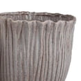 thumbnail image 3 of Benjara Decorative Planter Set of 2- Ribbed Texture Gray Ceramic Body, 3 of 6