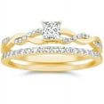 thumbnail image 2 of 2.00 Carat Diamond Moissanite Wedding Set Engagement Ring on 10k White Gold, 2 of 3