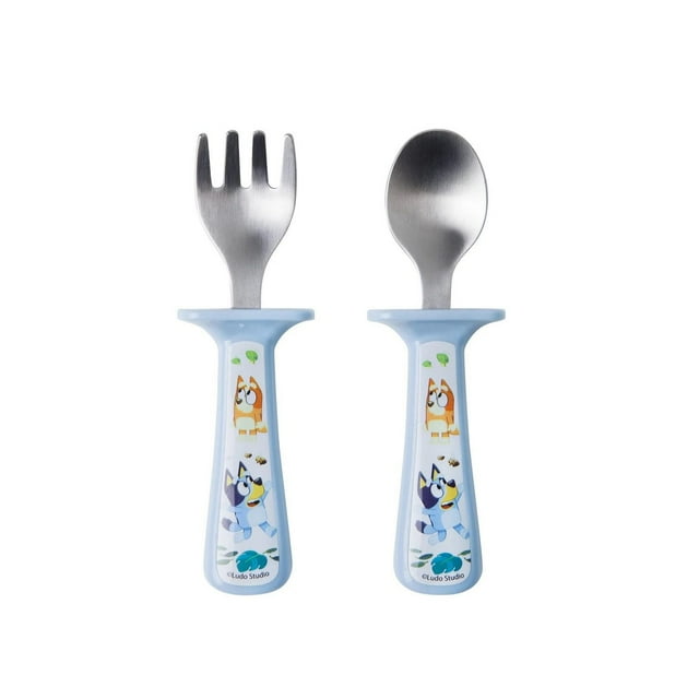 The First Years Bluey Toddler Silverware with Handle Guards - Ages 9 Months and up