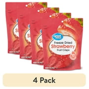 (4 pack) Great Value Freeze Dried Strawberry Fruit Crisps, 1 oz
