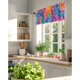 thumbnail image 3 of Tie-Dye Art Valances for Windows Watercolor Colorful Ethnic Style Abstract Art Dyeing Valance Rod Pocket Short Window Treatments Curtains for Kitchen Bathroom Living Room Bedroom, 42 x 18 Inch, 3 of 7