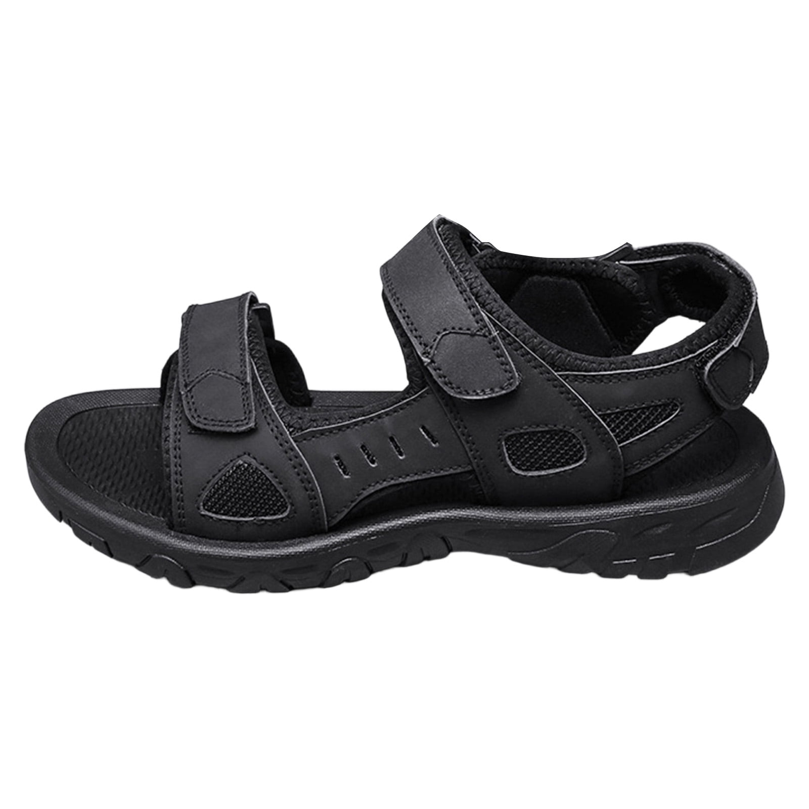 Men\'s Grey Black Arch Support Open Toe Beach Comfortable Hiking Sandals Shoes Amazon.com | Queday Mens Open Toe Outdoor Hiking Sandals  main image 3