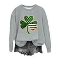 thumbnail image 3 of LEKWK Patriotic Shirts for Women American Flag Print Sweatshirts Crewneck Long Sleeve Tees Green Shamrock Stars And Stripes Graphic Shirts, 3 of 4