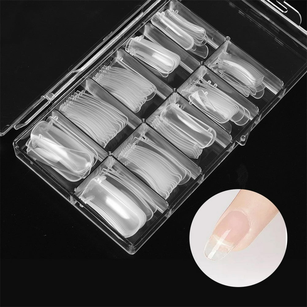100 Pcs Quick Building Mold Tips Nail Dual Forms Finger Extension Nail