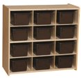 thumbnail image 1 of Contender C16122 Contender Bouleau Baltique 12-Cubby Unité de Stockage avec des Bacs-Rta de Chocolat, 1 of 1